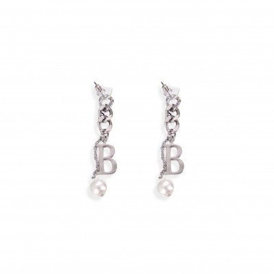 BALENCIAGA PEARL CHAIN EARRINGS
